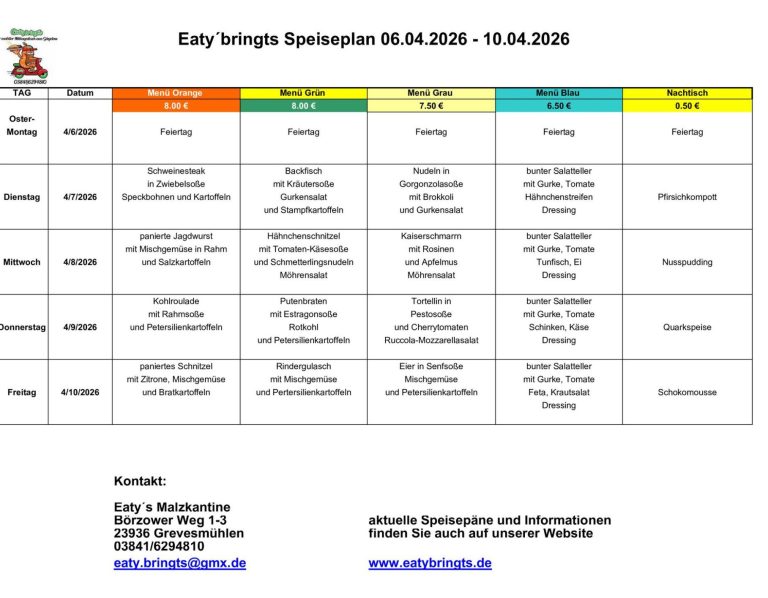 Entdecke täglich aktuelle Essenspläne der Region